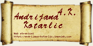 Andrijana Kotarlić vizit kartica